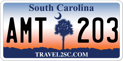 SC license plate AMT203