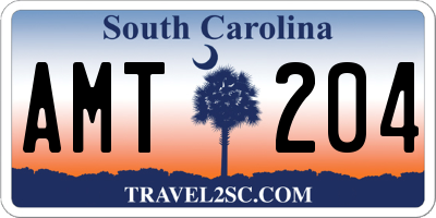 SC license plate AMT204