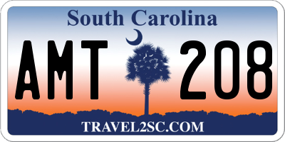 SC license plate AMT208