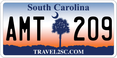 SC license plate AMT209