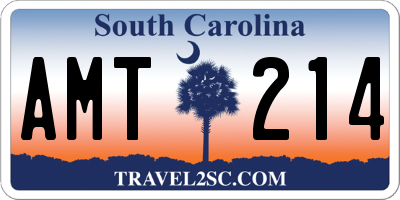 SC license plate AMT214