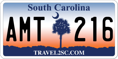 SC license plate AMT216