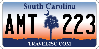SC license plate AMT223