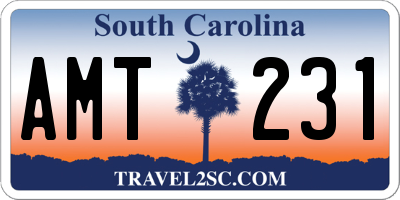 SC license plate AMT231