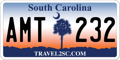 SC license plate AMT232