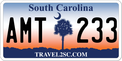 SC license plate AMT233