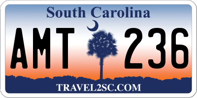 SC license plate AMT236