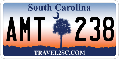 SC license plate AMT238