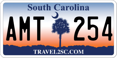SC license plate AMT254