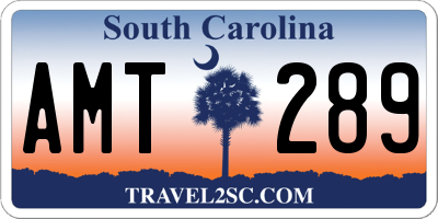 SC license plate AMT289