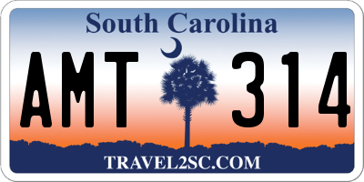 SC license plate AMT314