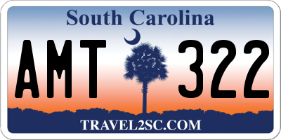 SC license plate AMT322