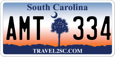 SC license plate AMT334