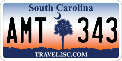 SC license plate AMT343