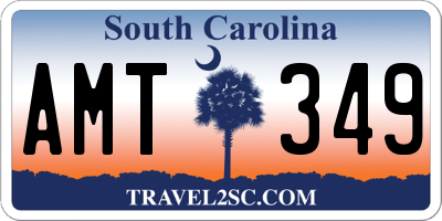 SC license plate AMT349