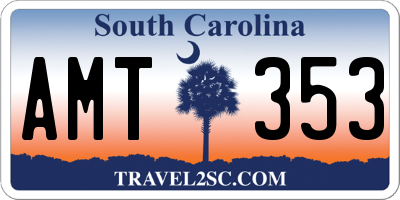 SC license plate AMT353