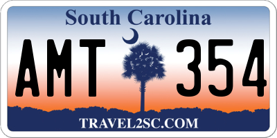 SC license plate AMT354