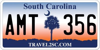 SC license plate AMT356