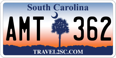 SC license plate AMT362
