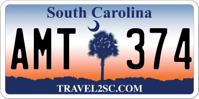 SC license plate AMT374