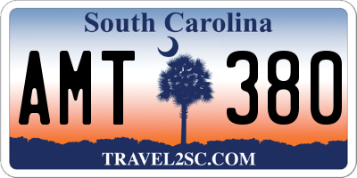 SC license plate AMT380