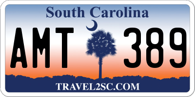 SC license plate AMT389