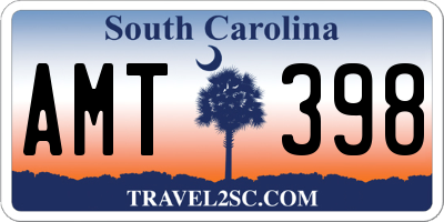 SC license plate AMT398