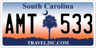 SC license plate AMT533
