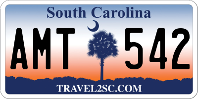 SC license plate AMT542