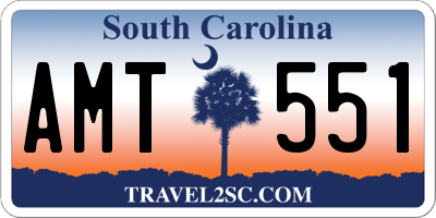SC license plate AMT551