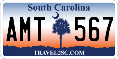SC license plate AMT567