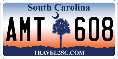 SC license plate AMT608