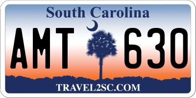 SC license plate AMT630