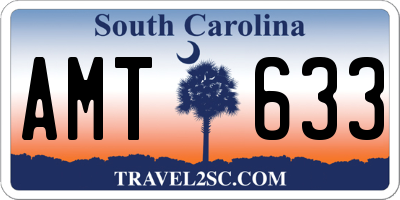 SC license plate AMT633