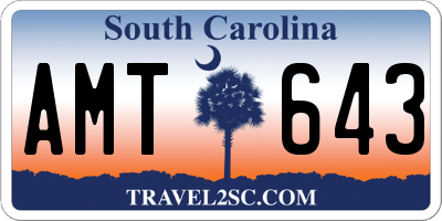 SC license plate AMT643