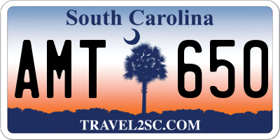 SC license plate AMT650