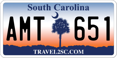 SC license plate AMT651