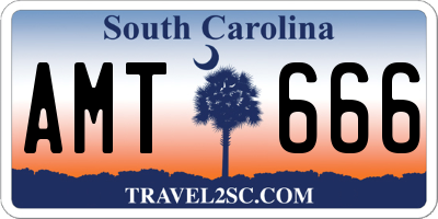 SC license plate AMT666