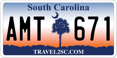 SC license plate AMT671