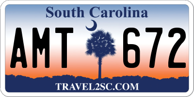 SC license plate AMT672