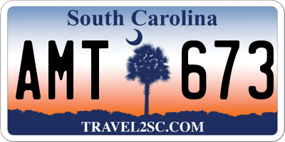 SC license plate AMT673