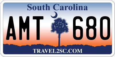 SC license plate AMT680