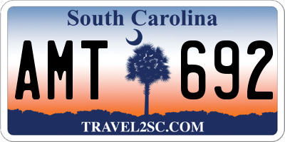 SC license plate AMT692