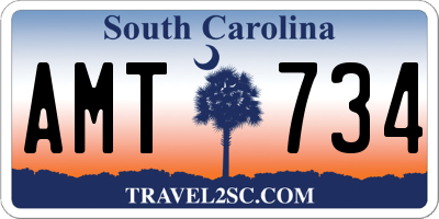 SC license plate AMT734