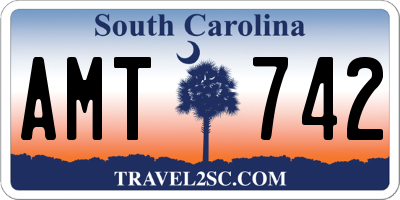 SC license plate AMT742