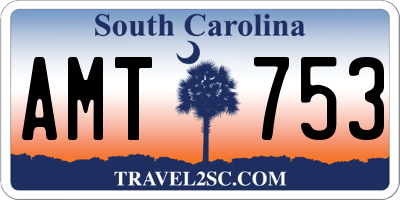 SC license plate AMT753