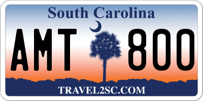 SC license plate AMT800