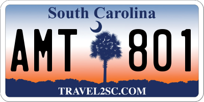 SC license plate AMT801