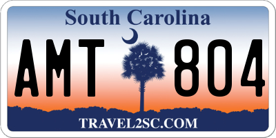 SC license plate AMT804