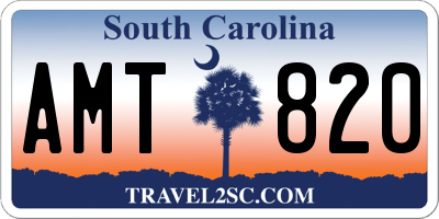 SC license plate AMT820